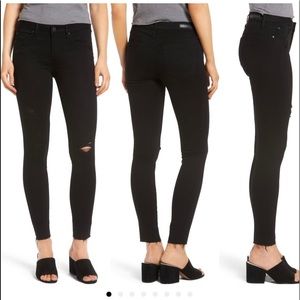 Super soft, distressed black jeans